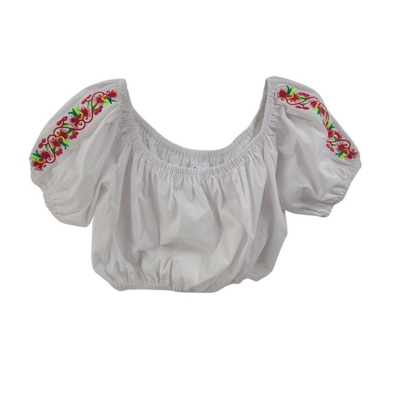 Millie Mackintosh Tops - Millie Mackintosh Pitusa NWT Women's Pullover Top White Size L embordary detail